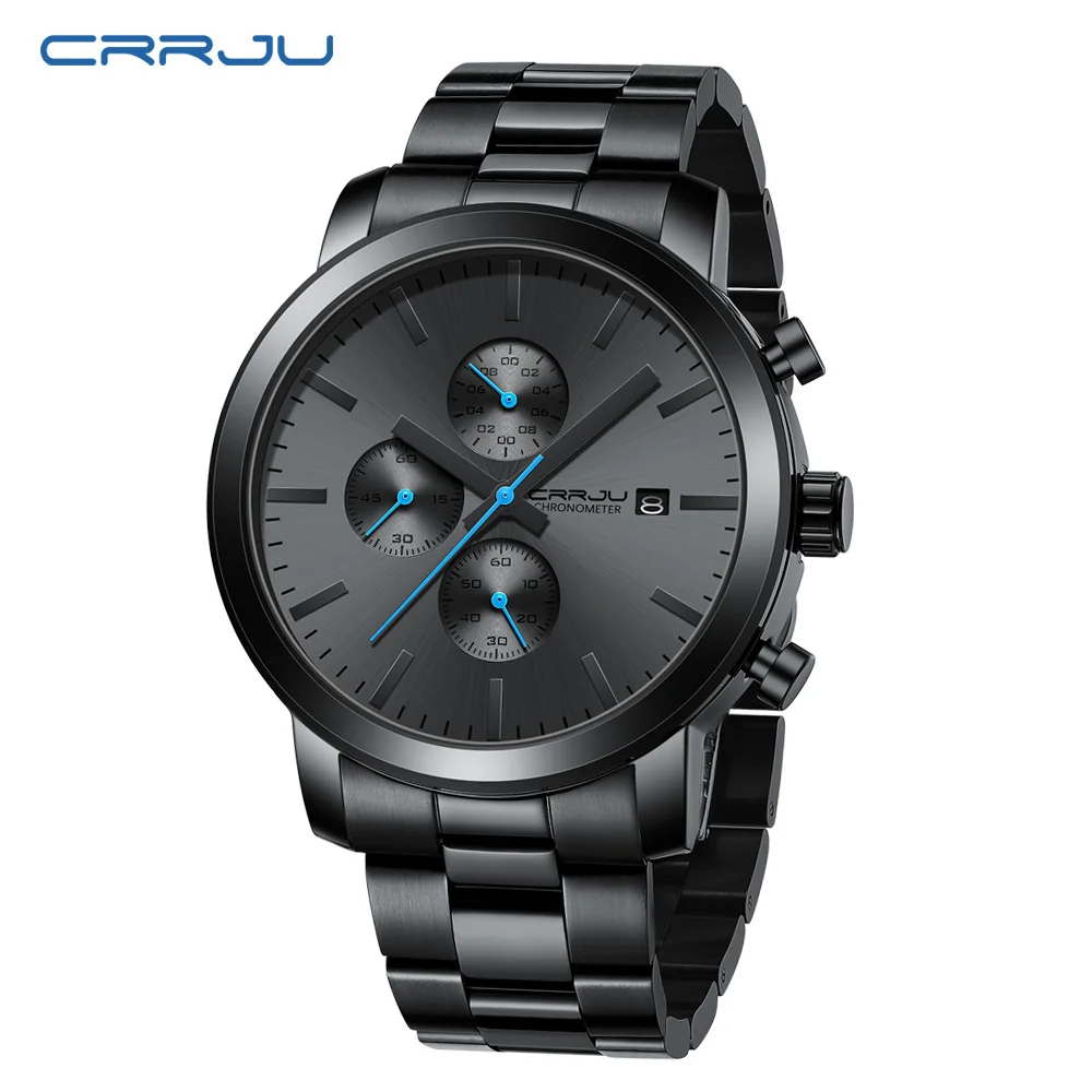 Reloj Cronógrafo De Acero Inoxidable Para Hombre, Resistente Al Agua, Con Indicador De Fecha, Reloj De Negocios.
