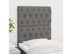 Cabeceros 2 Unidades De Tela Gris Oscuro 80x7x78/88 Cm