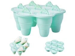 Molde de silicona plegable para helados con 7 cavidades, libre de BPA, para helados caseros, chocolate, yogur, postres congelados y gelatina.