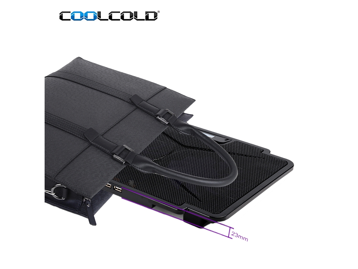 Coolcold K24 Refrigerador Ultradelgado Portátil Ajustable Plegable Para Portátiles Con 2 Ventiladores De Refrigeración Usb