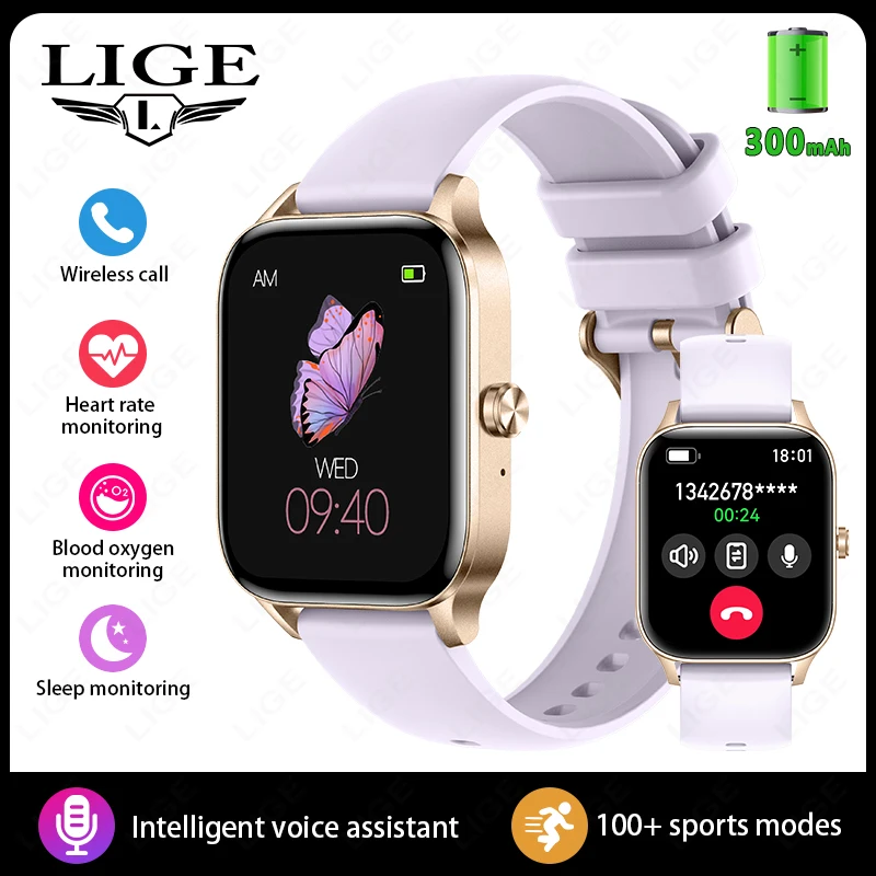 Reloj Inteligente (morado), Pantalla Hd De 1,85 Pulgadas, Monitorización De La Salud, Llamadas Bluetooth.