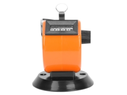 Contador manual Berm de 4 dígitos, plástico ABS, herramienta de conteo mecánica con gancho, color naranja