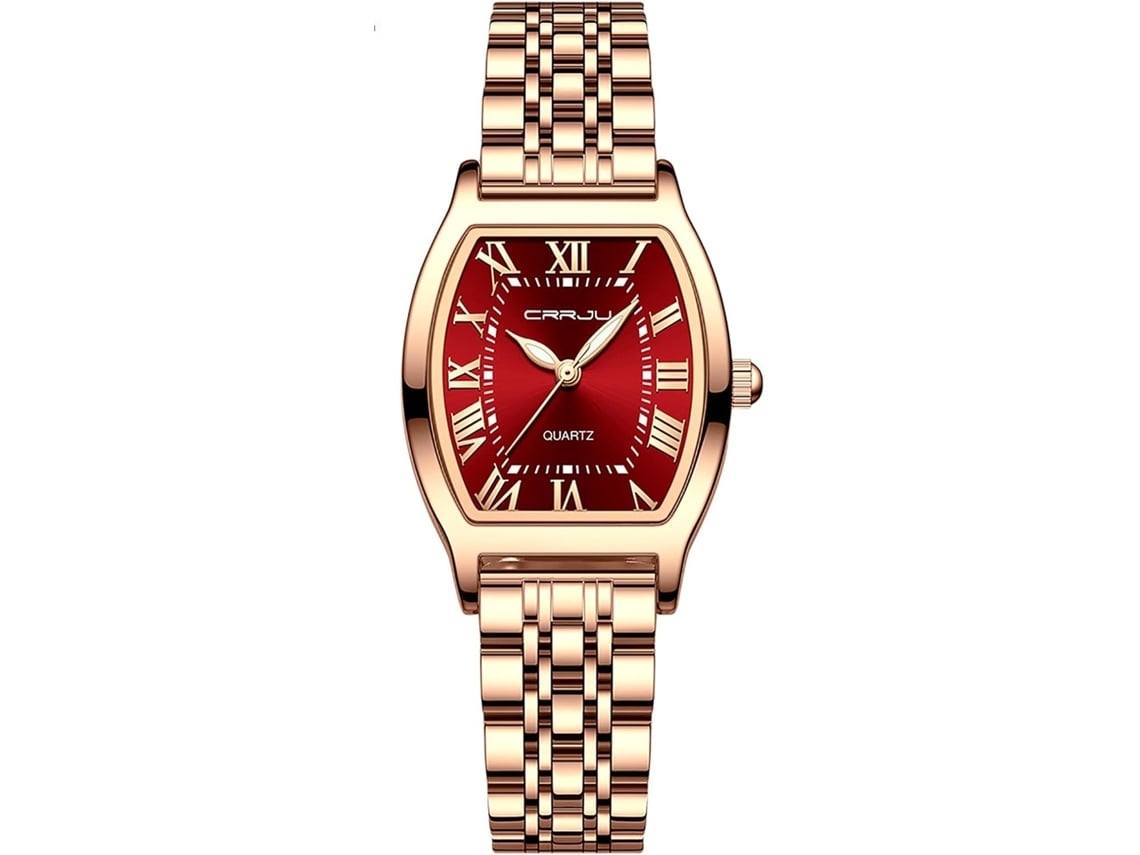 Femenino Cuadrado Impermeable Reloj De Pulso Plata Negro Yuysan