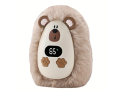 Oficina | Hogar - Calentador De Manos De Peluche Adorable: Cuenta Con Pantalla Digital Y Control De Temperatura De 3 Niveles. Es Un Regalo I