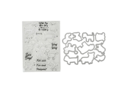 Kit De Sellos Transparentes Perro Oveja Diseño Único Para Scrapbooking Y Manualidades