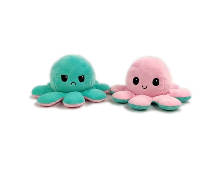 Muñeco de Peluche de Poulpe Reversible de Simulación Suave Lindo Tiffany Rosa Claro