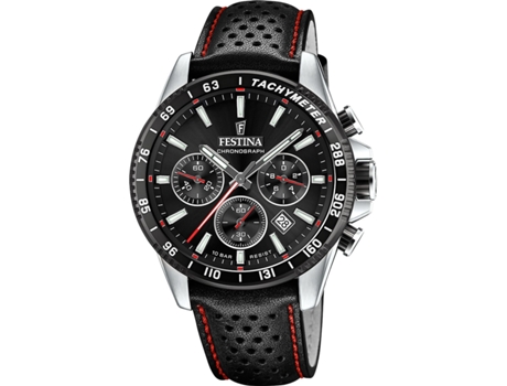 Reloj para Hombre Negro Cuero Real Timeless Chronograph F20561/4 FESTINA