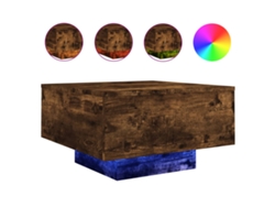 Maison Exclusive - Mesa De Centro Con Luces Led Roble Ahumado 55x55x31 Cm