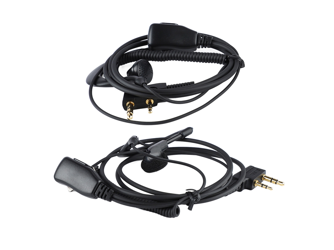 2 Auriculares Con Cable Para Intercomunicación Con Resorte Y Micrófono Hd Integrado.
