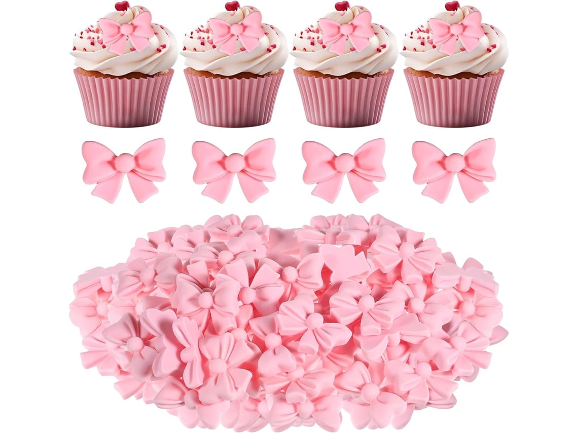 Decoração De Bolo Em Forma De Fita - 50 Peças - Rosa