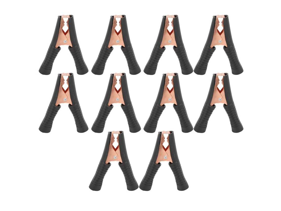 10 Pinzas Para Cable De Batería De 100 A Con Apertura De 20 Mm, Ligeras, Para Coches, Camiones Y Vehículos (color Negro).