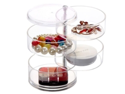 Estante De Maquillaje Apilable Linjou Con 4 Capas Giratorias 360° Para Joyería Y Artículos Pequeños