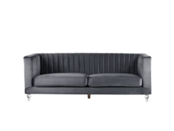 Sofá de 3 plazas BELIANI Arvika de Terciopelo Gris 204x78x75