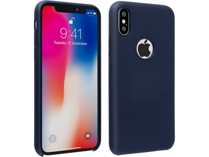 Funda iPhone X, XS AVIZAR Silicona Azul