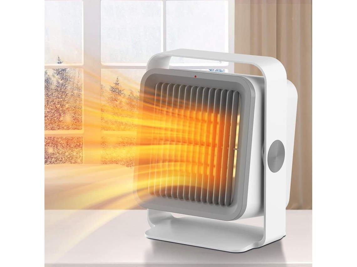 Calefactor Ptc Portátil Con Calentamiento Rápido, Ángulo Ajustable Y Protección Contra Sobrecalentamiento (blanco)