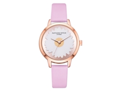 Reloj De Pulsera De Cuarzo Informal Para Mujer Lvpai, Sencillo Y Elegante, Con Correa De Pu Rosa.