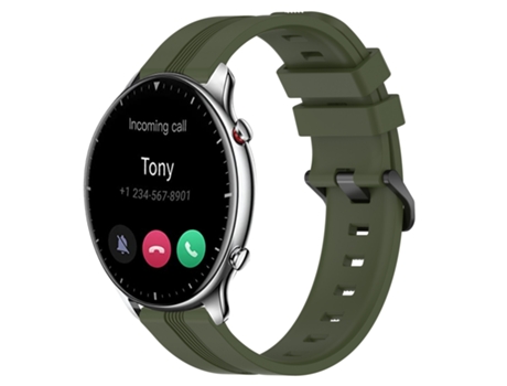 Correa Smartwatch para Amazfit GTR 2 Cóncava Rayada Slicone 22mm (Verde)