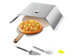 Juego de horno para pizza de acero inoxidable con piedra de cordierita y accesorios Tekmaquinas