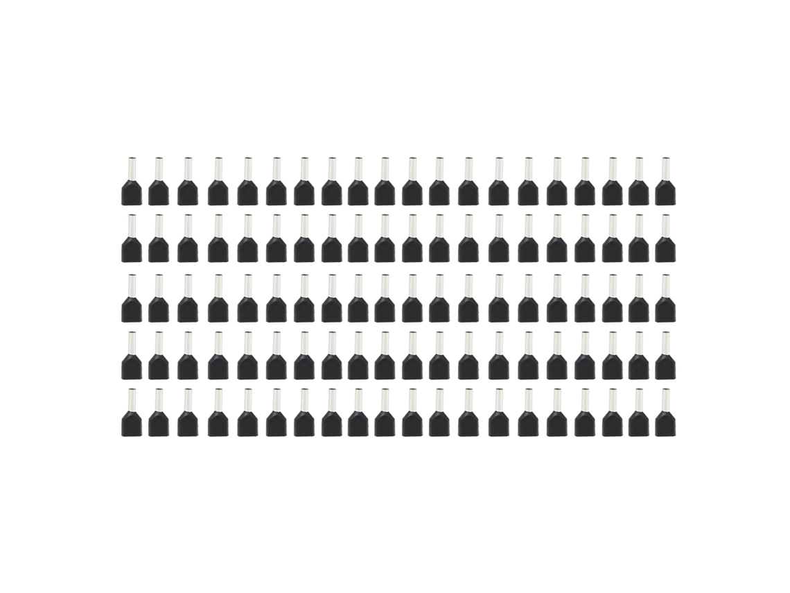 100 Piezas Terminales Ferrule Aisladas Gemelas De Cobre Pvc Para Cable Awg 16/1.5mm²