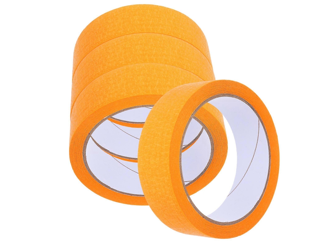Cinta de pintor, fácil aplicación, naranja, paquete de 4 rollos. Rosewell