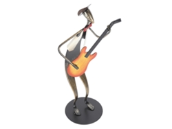 Estatua de músico con guitarra para escritorio o decoración de oficina.