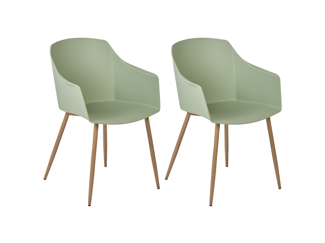Conjunto de 2 cadeiras em plástico BELIANI Fonda ii de Material sintético Verde 57x51x83