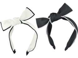 2 Diademas Para Mujer Con Lazo, Rayas Blancas Y Negras, Accesorios Para El Cabello Femenino