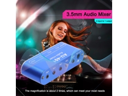 Mezclador De Audio De 3,5 Mm Con 4 Entradas Y 1 Salida, Controles Individuales, Amplificador De Auriculares Portátil.