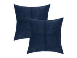 Juego De 2 Fundas De Almohada De Piel Sintética, 45,7 X 45,7 Cm