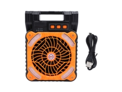 Ventilador solar portátil recargable para camping - Naranja