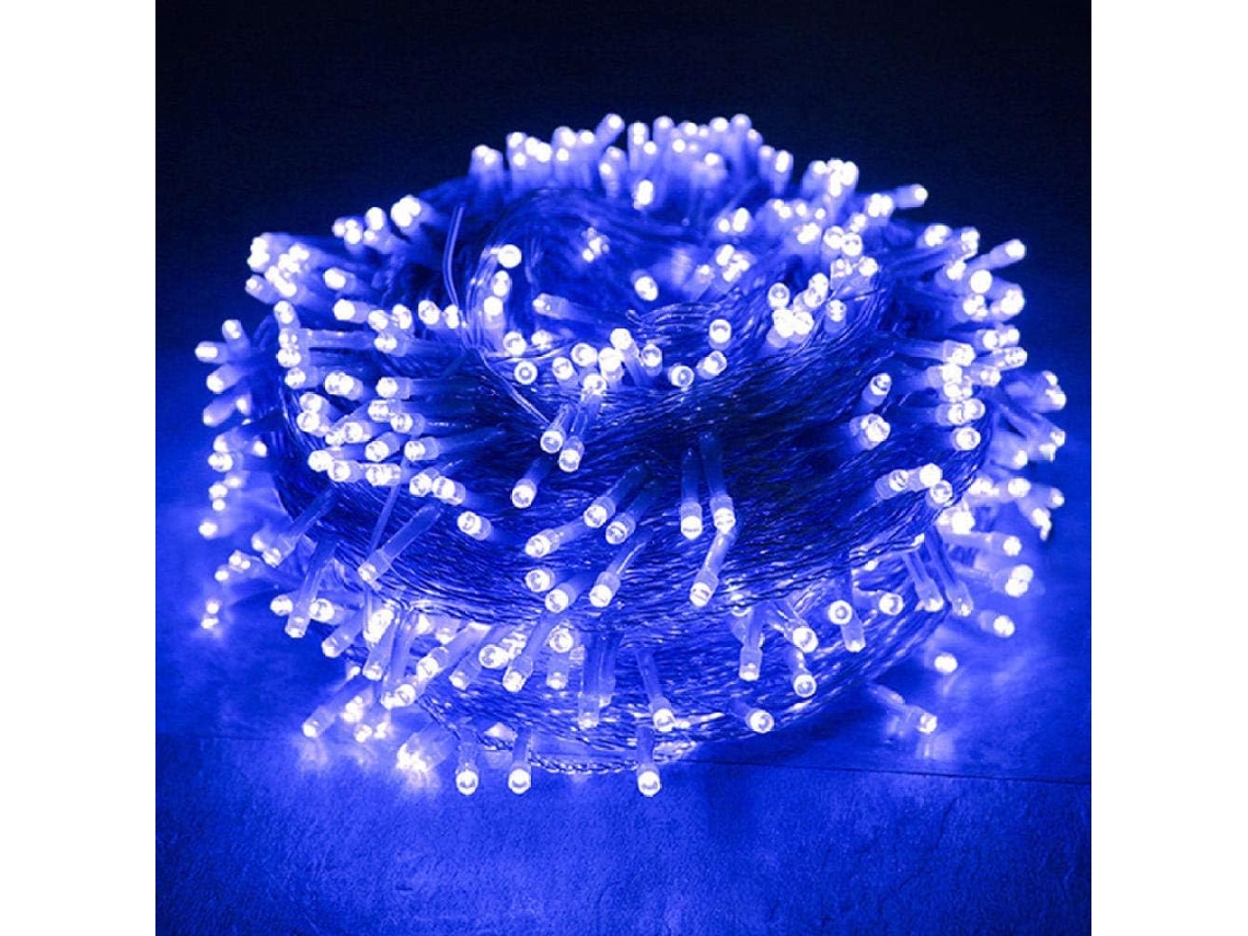 Guirnalda de Luces Estrella para Decoración Exterior 100 Metros 1000 Leds Azules Alimentado por Enchufe CHRUI