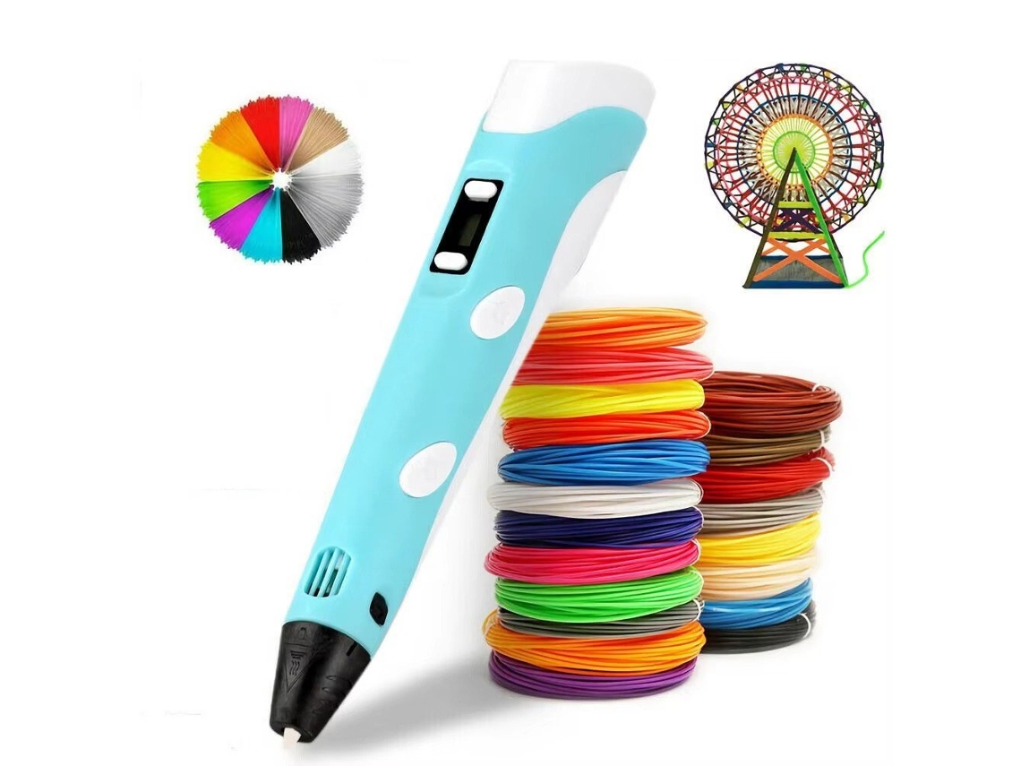 Arzopa Bolígrafo De Impresión 3d Portátil , Incluye Filamento Pla De 1,75 Mm Y 5 M X 20 Colores