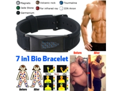 2026-pulsera De Energía Magnética De Titanio 7 En 1 Pulsera Bio Saludable Cinturón De Silicona Negro