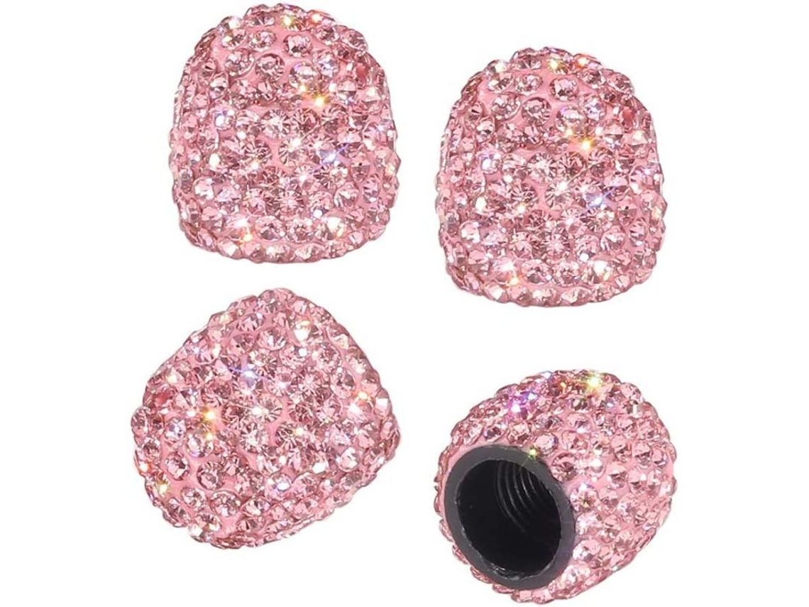 Tapa De Válvula De Neumático De Cristal Con Strass, 4 Piezas, Universal, Resistente Ao Desgaste, Antirroubo, Para Carro