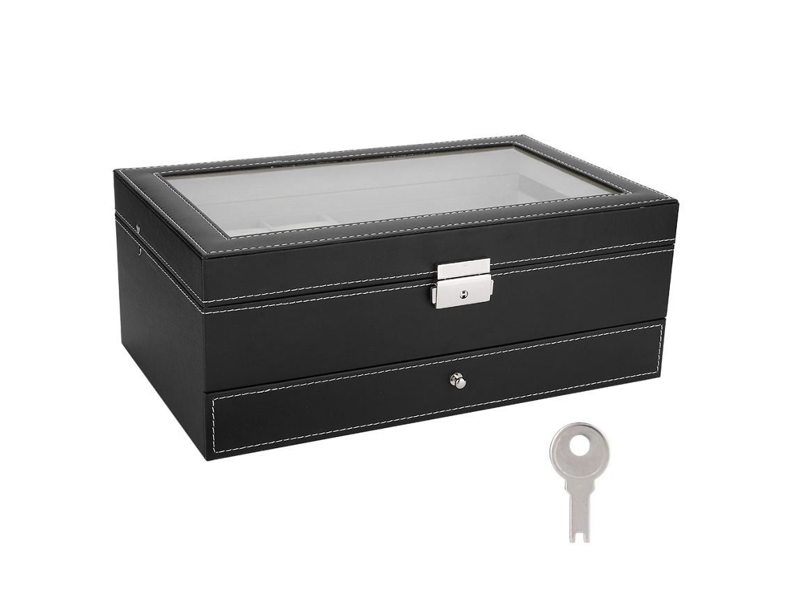 Caja para guardar y exhibir joyas y relojes