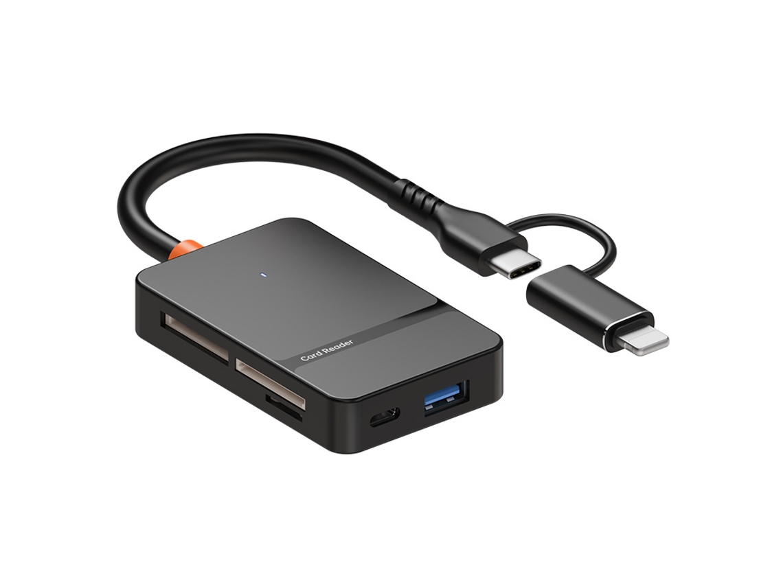 Adaptador lector de tarjetas para iPhone/iPad/MacBook Pro/Air, compatible con tarjetas Micro SD/TF/CF/MS/M2/SDHC/SDXC.