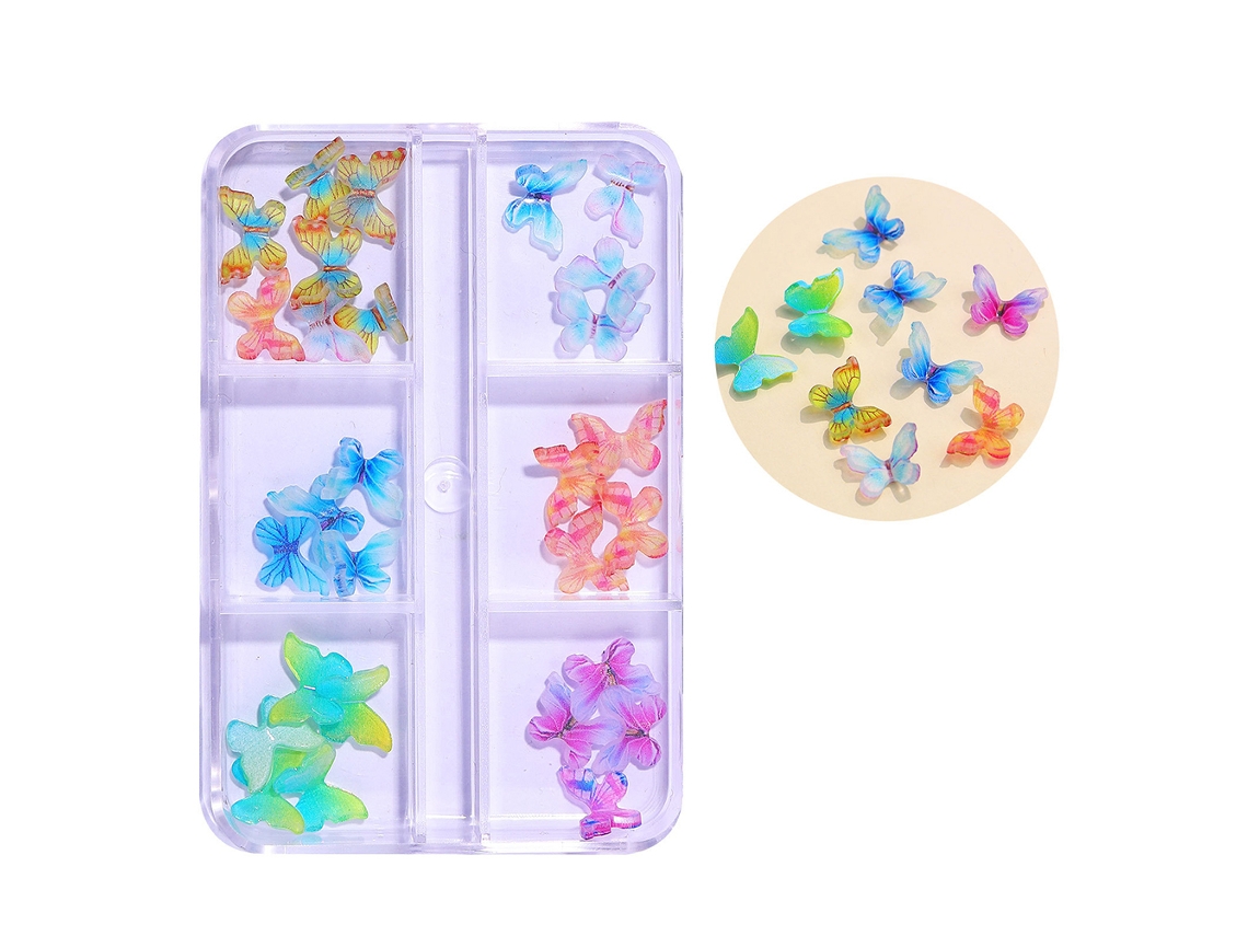 Rebe-3d Unhas Para Acrílico 6 Grade Flores De Unhas Pedras Strass Corações Arcos Decorações Manicure Diy
