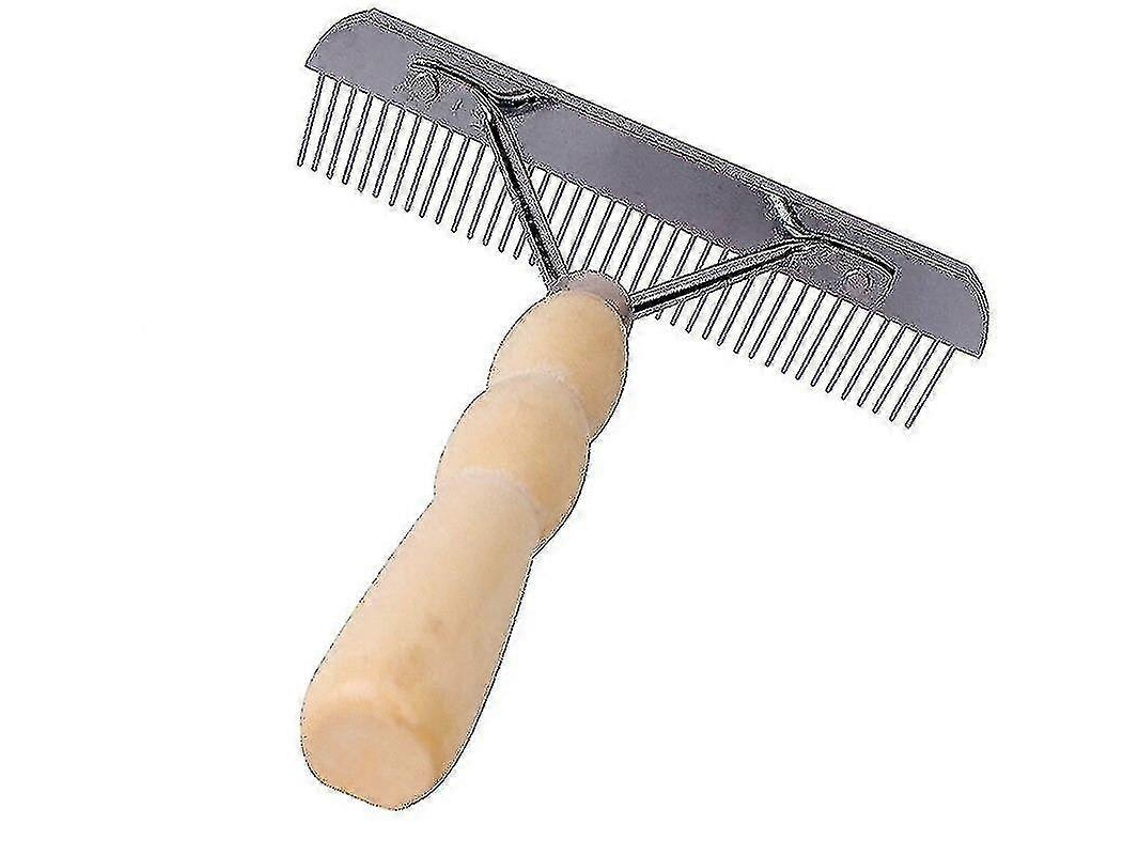 Peine para perros, rastrillo de dientes largos, peine de madera para desarmar