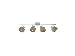 Focos orientables Nando Strip 4x14 en cromo níquel/madera gris 16x73x10 cm Fabrilamp