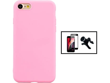 Kit Carcasa + Protector de Pantalla GorilaGlass + Soporte Magnético con Pernas iPhone SE 2022 G4M Rosa