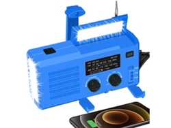 Radio de emergencia con manivela, alarma SOS con energía solar, cargador de teléfono con dinamo recargable, radio Panoona