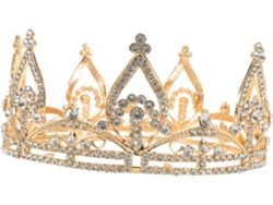 Corona Nupcial Con Cristales, Elegante Tiara Redonda Para Peinado, Accesorio Para La Cabeza
