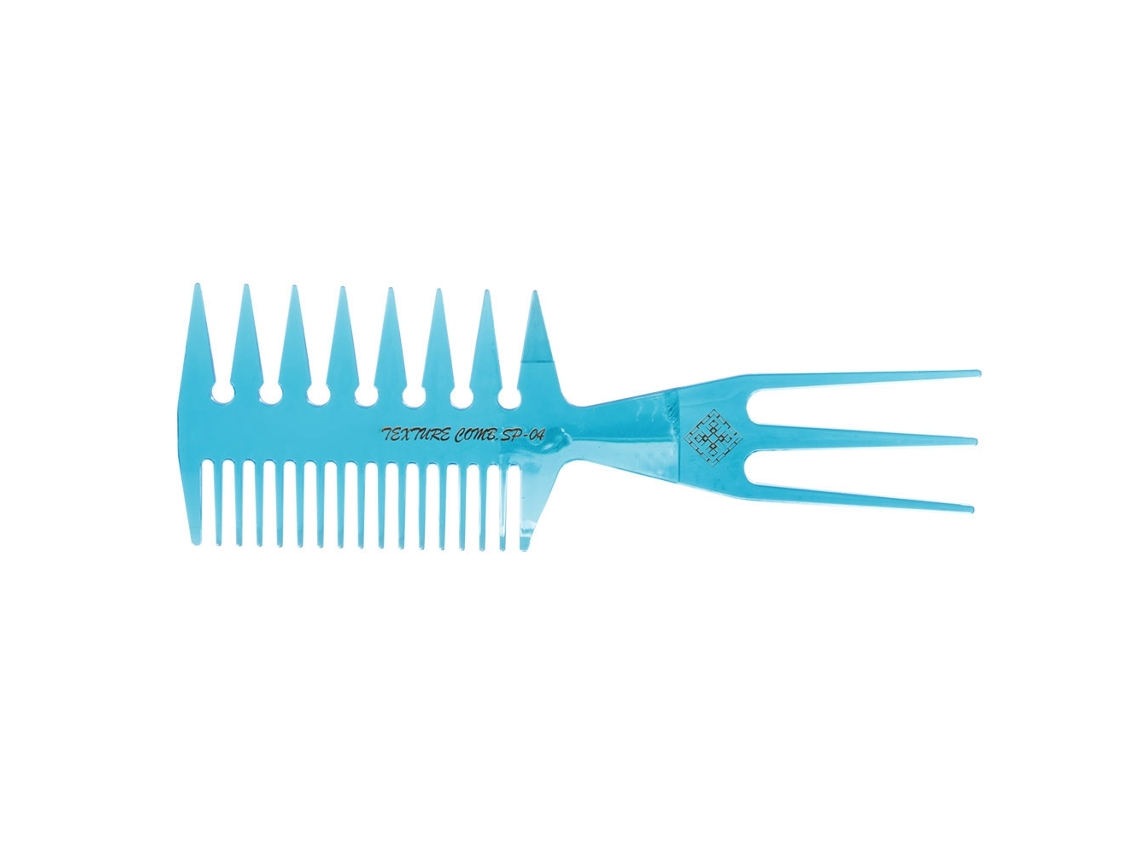 Peine De Pelo De Tres Lados Con Dientes Anchos Para Hombre Y Mujer Estilo Cabello Aceite Clásico (azul Cielo)