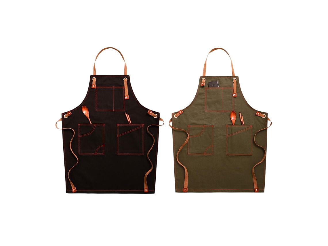 Delantales De Cocina De Lona Ajustables Con Grandes Bolsillos, Resistentes, Talla M A Xxl, 2 Unidades