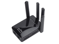 Extensor de Wifi de 300 Mbps, repetidor de señal inalámbrica de 2,4 GHz y 2,4 GHz, amplificador de internet, voltaje 100-240 V, enchufe Yizhood (negro)