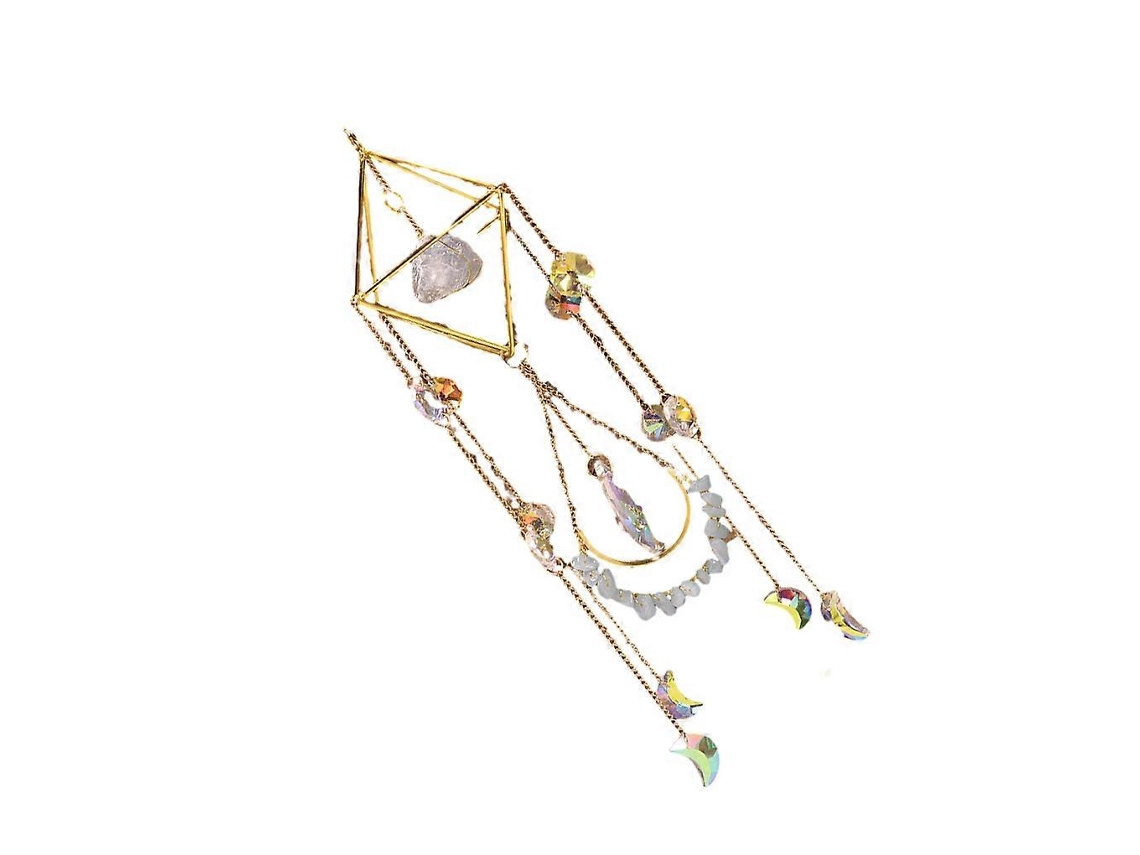 Colgante de cristal para atrapasol, carillón de viento arcoíris, decoración navideña para árbol de exterior.
