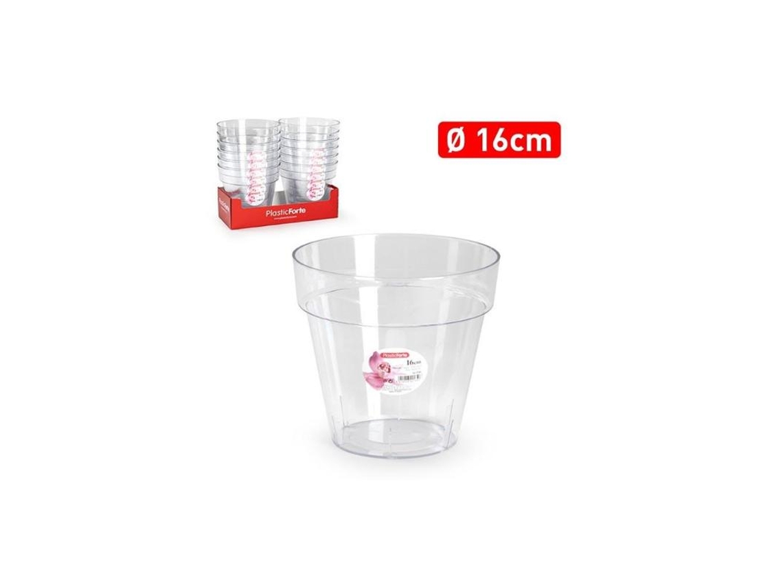 Maceta transparente plastico 16 cm