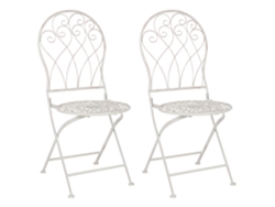 Conjunto de 2 sillas BELIANI Stiffe de Hierro Blanco 40x46x95