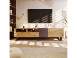 Mueble Tv Bloques Color Vetas Madera 180cm Diseño Moderno Salón