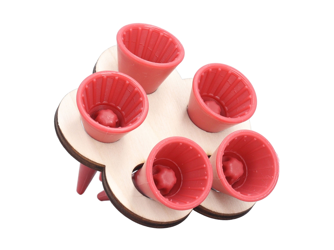 Comedero Para Abejas Con Soporte De Madera, 5 Tazas, Dispensador De Agua, Estación Para Polinizadores, Rojo